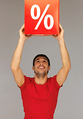 Image showing man with percent sign