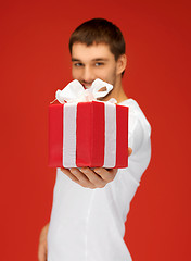 Image showing handsome man with a gift