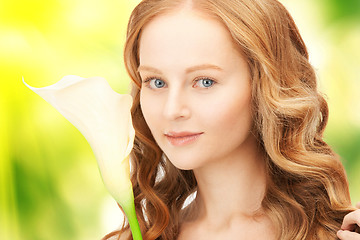 Image showing beautiful woman with calla flower