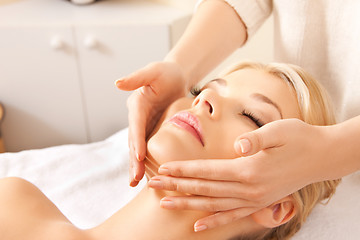 Image showing beautiful woman in massage salon