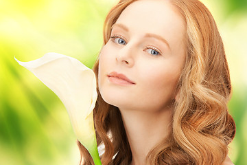 Image showing beautiful woman with calla flower