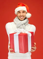 Image showing handsome man in christmas hat