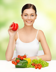 Image showing woman with vegetables