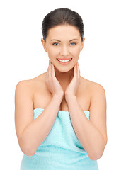 Image showing beautiful woman in towel