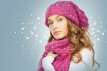 Image showing beautiful woman in winter hat