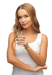 Image showing woman with glass of water