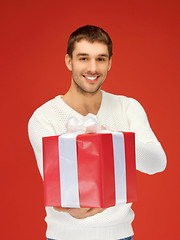 Image showing handsome man with a gift