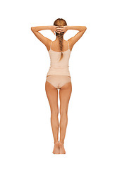 Image showing rear view of beautiful woman in cotton undrewear