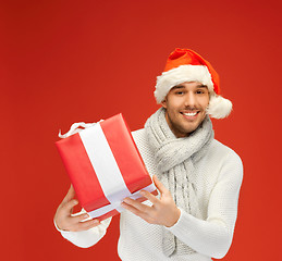 Image showing handsome man in christmas hat