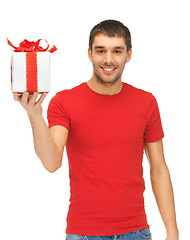 Image showing handsome man with a gift