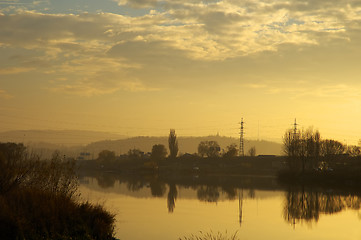 Image showing Sunset river