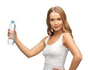 Image showing young beautiful woman with  bottle of water