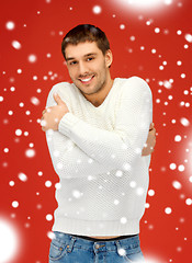 Image showing handsome man in warm sweater