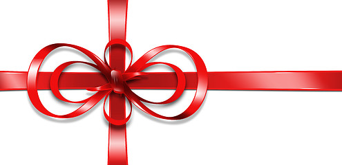 Image showing red gift ribbon and bow