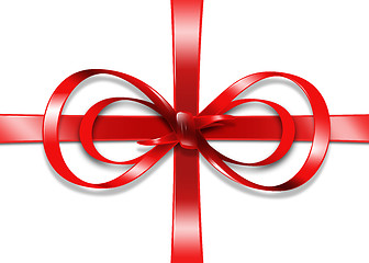 Image showing red gift ribbon and bow