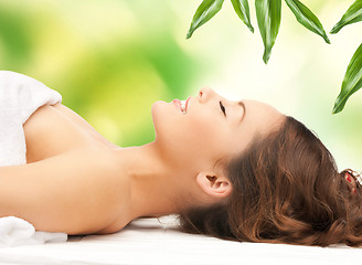 Image showing beautiful woman in spa salon