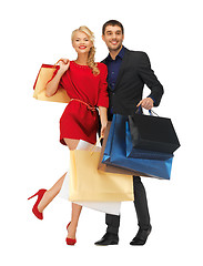 Image showing man and woman with shopping bags