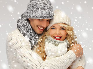 Image showing family couple in a winter clothes