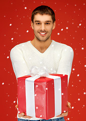 Image showing handsome man with a gift