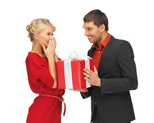 Image showing man and woman with present