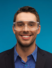 Image showing businessman in protective glasses