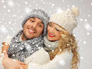 Image showing family couple in a winter clothes