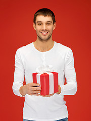 Image showing handsome man with a gift