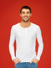 Image showing handsome man in white shirt