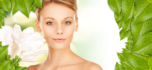 Image showing beautiful woman with madonna lily