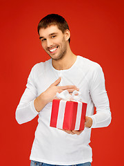 Image showing handsome man with a gift