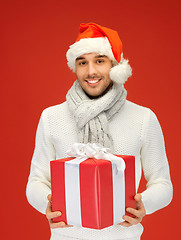 Image showing handsome man in christmas hat