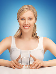 Image showing woman with glass of water