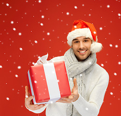 Image showing handsome man in christmas hat