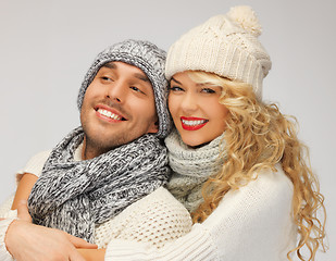 Image showing family couple in a winter clothes