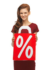 Image showing girl with percent sign