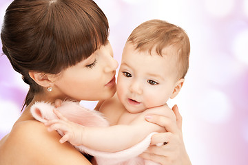 Image showing happy mother with adorable baby