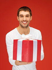 Image showing handsome man with a gift