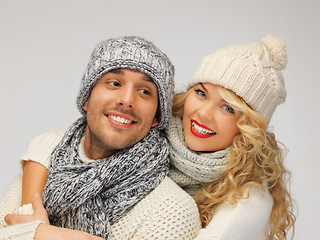 Image showing family couple in a winter clothes