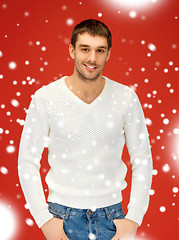 Image showing handsome man in warm sweater