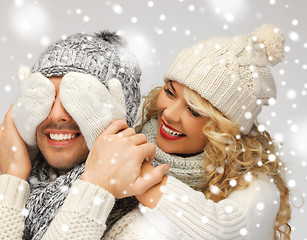 Image showing family couple in a winter clothes