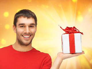 Image showing handsome man with a gift