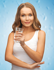 Image showing woman with glass of water