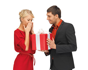 Image showing man and woman with present