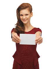 Image showing girl with note card