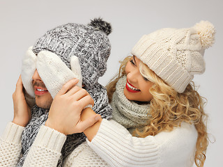 Image showing family couple in a winter clothes