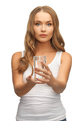 Image showing woman with glass of water