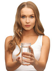 Image showing woman with glass of water