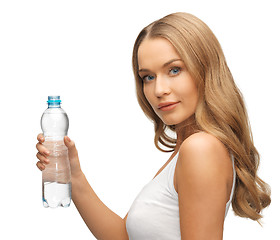 Image showing young beautiful woman with  bottle of water