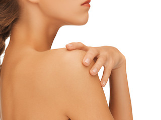 Image showing woman's hand and shoulder