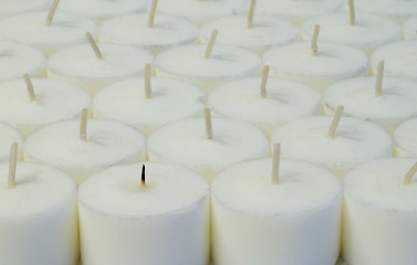 Image showing lots of white little candles